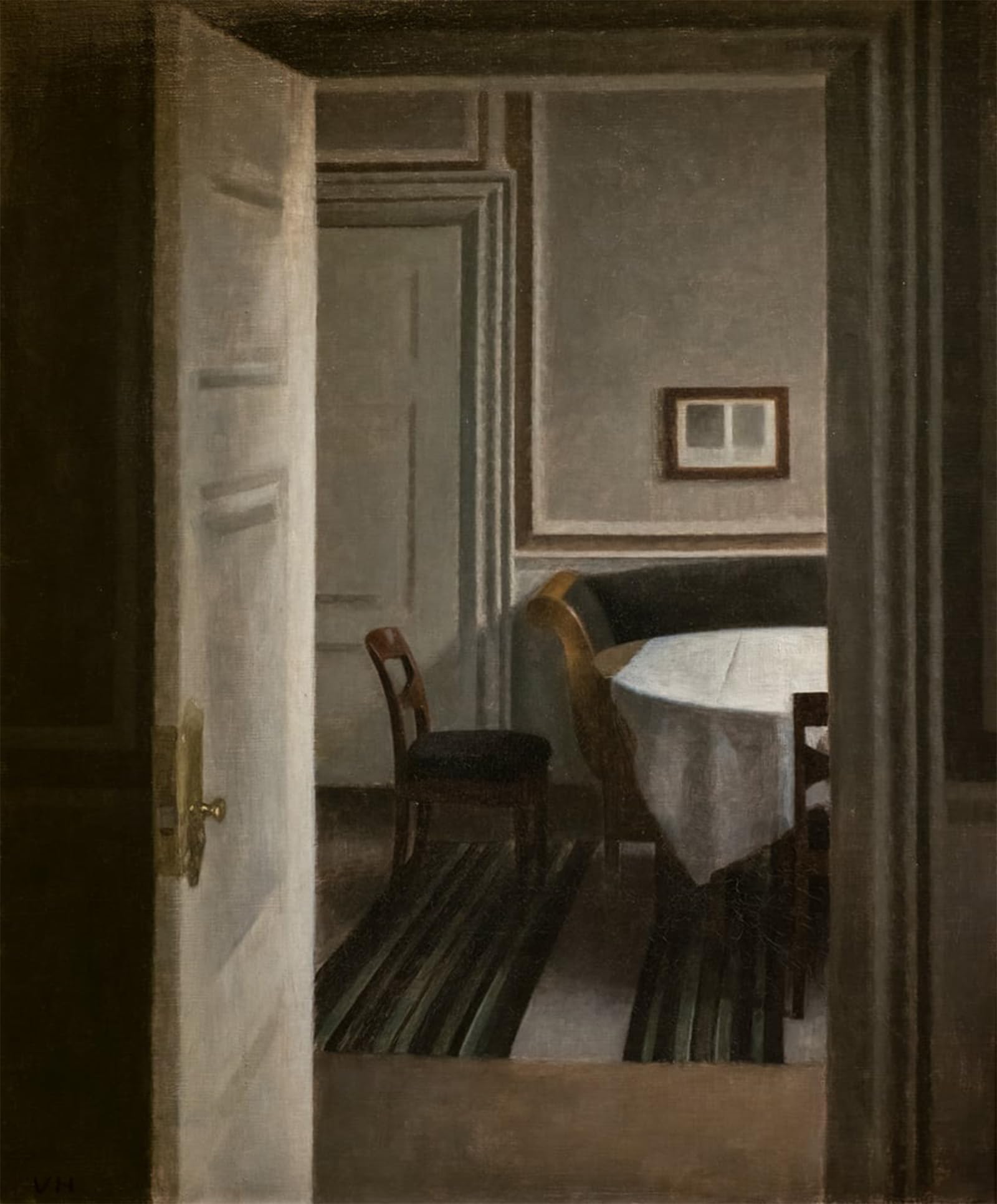 ARTXLXXBN Famous Art Print Poster Vintage Wall Art Interior Strandgade by Vilhelm Hammershoi Canvas Art Poster for Home Decor 60x90cm