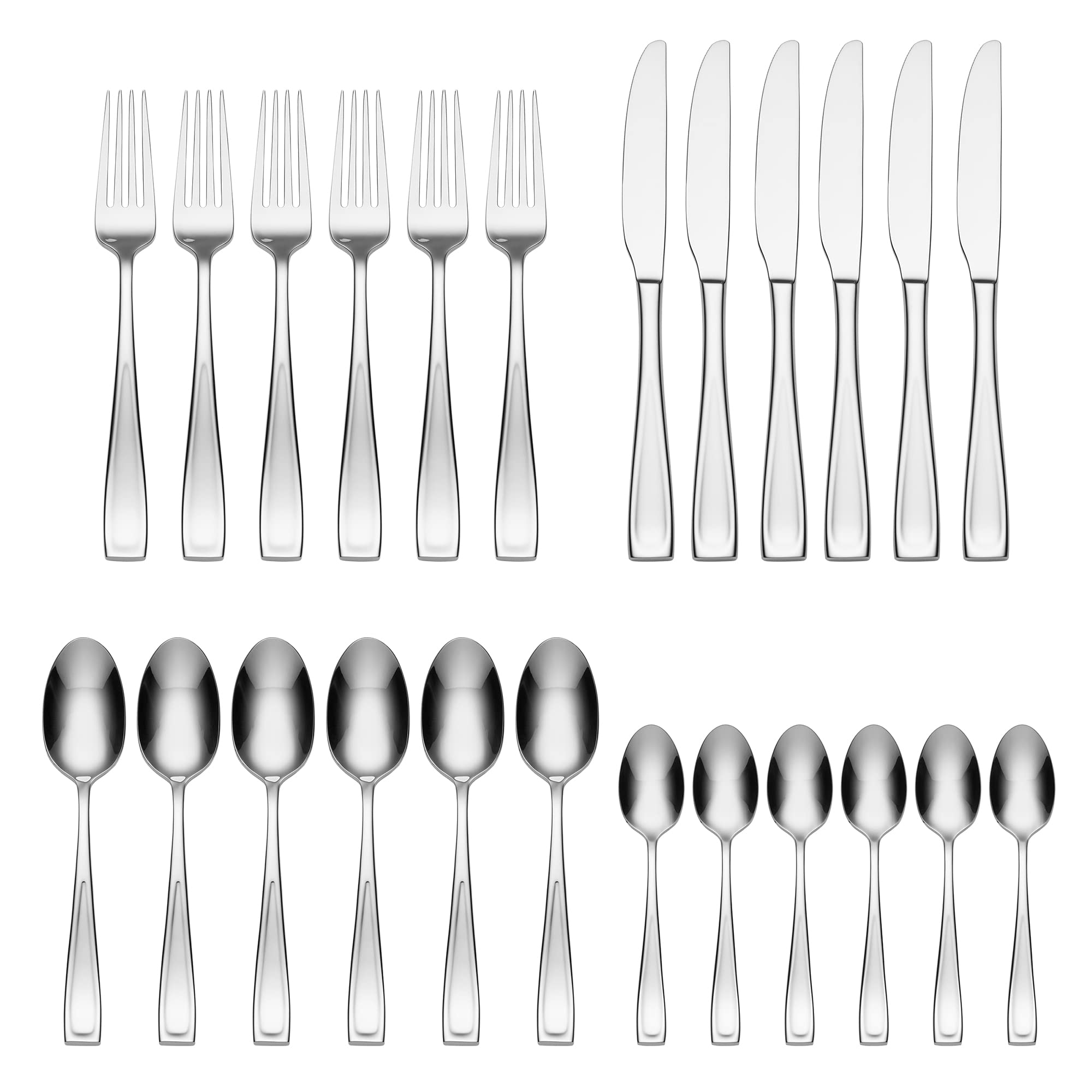 Oneida Moda Ii Cutlery Set Dishwasher Safe Rustproof Stainless Steel - 24 Pack