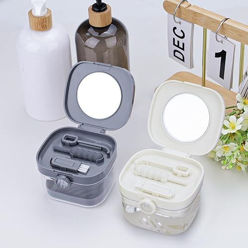 Miniatura 7 de Diakey Estuche de retención 2 en 1, funda limpiadora de alineadores de baño para dentadura, soporte, contenedor, organizador, taza de dentadura con