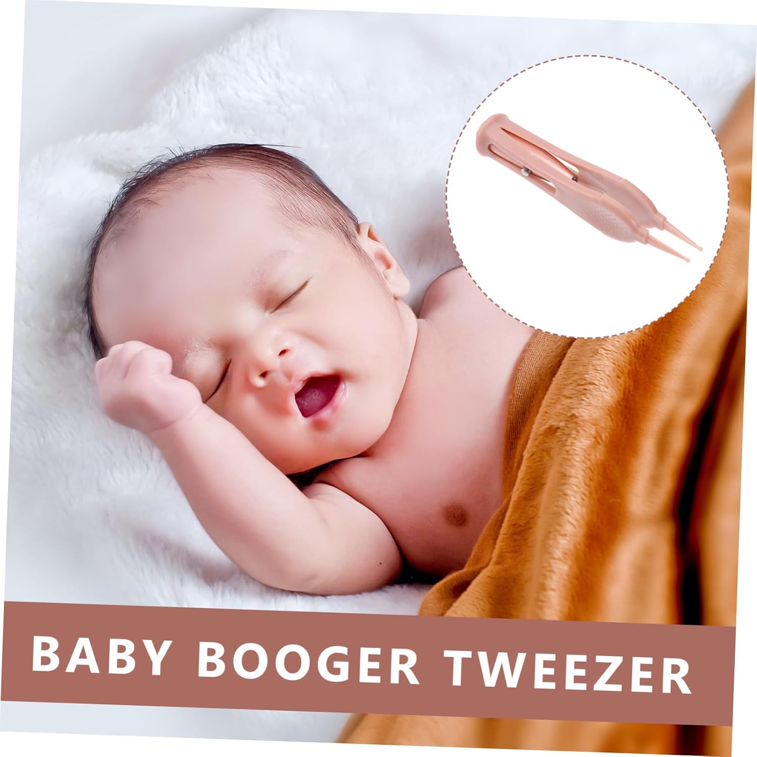 Cleaning Tweezer with LED Light Skid Pink Clip for Nose Ears Navel Eye Hygiene Safe Newborn Grooming Tool with Easy Clean Design