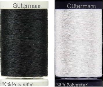 Sew-All, All PurposeThread 547 Yards- 1 Black and 1 White GUTERMANN Thread