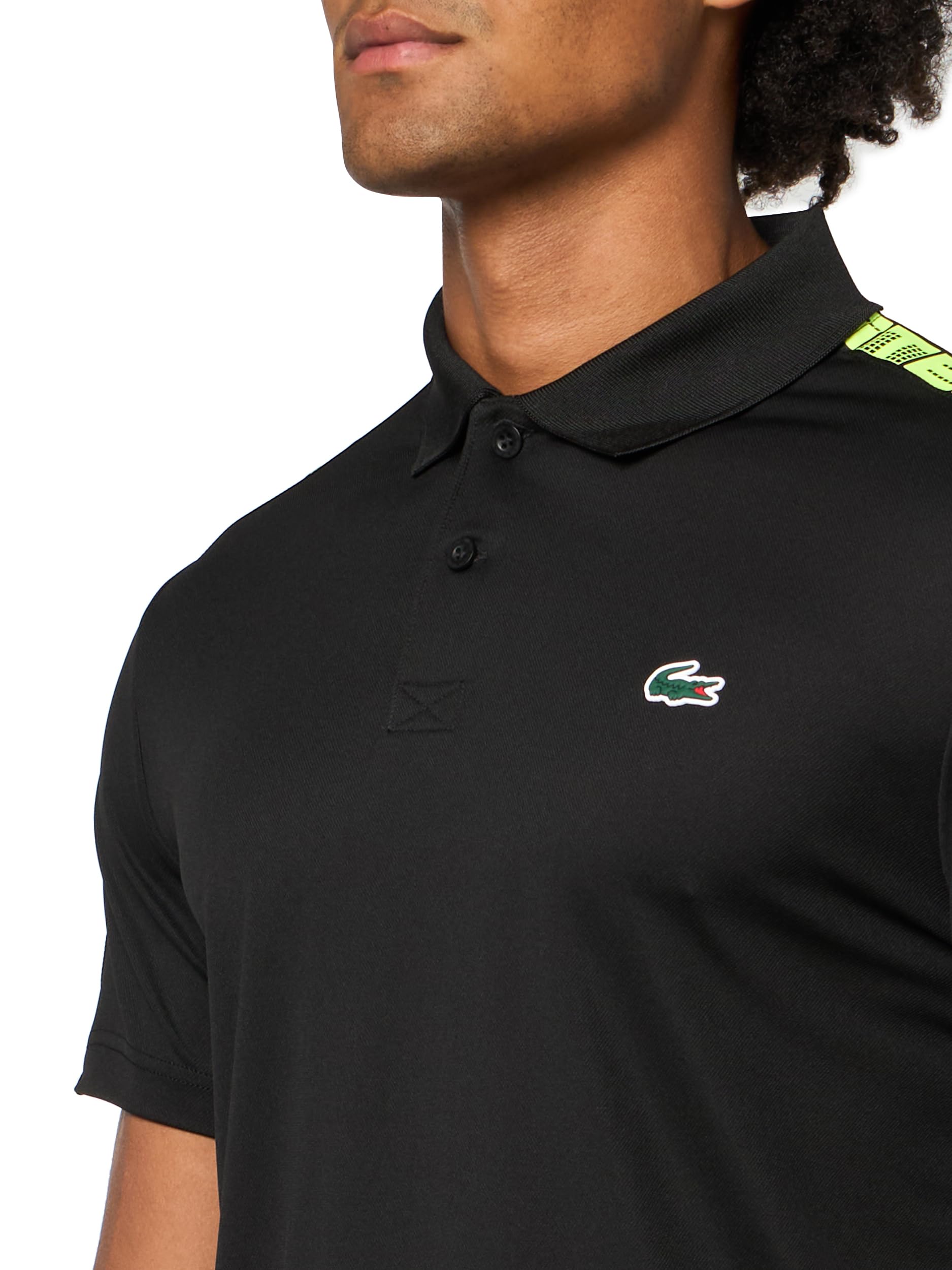 Lacoste Men's Ultra-Dry Branded Stripe Tennis Polo