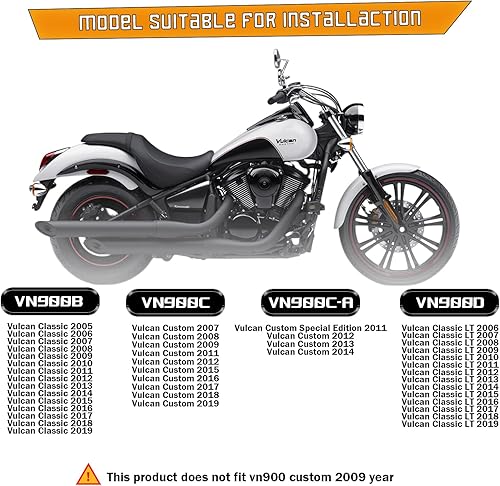 Miniatura 6 de Kinglemc Guarda de Motor Barra de Choque de Carretera para Kawasaki Vulcan 900 VN900 Classic Custom 2006-2024 (Estilo Ordinario, Cromo)