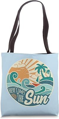 Here Comes The Sun Vintage Style Retro 60s Summer Gift Tote Bag