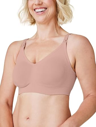Bravado Designs Nursing Bras for Breastfeeding, Body Silk Seamless Wireless Bras for Women, Full Coverage Maternity Bra, Cameo Small