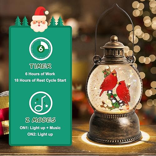 Miniatura 87 de Globo de nieve de muñeco de nieve de Navidad, linterna musical de muñeco de nieve con temporizador de 6 horas forrado por USB, funciona