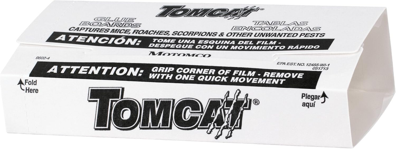 Tomcat Glue Boards (Captures Mice and Other Household Pests, Eugenol Formula, 4-Pack)