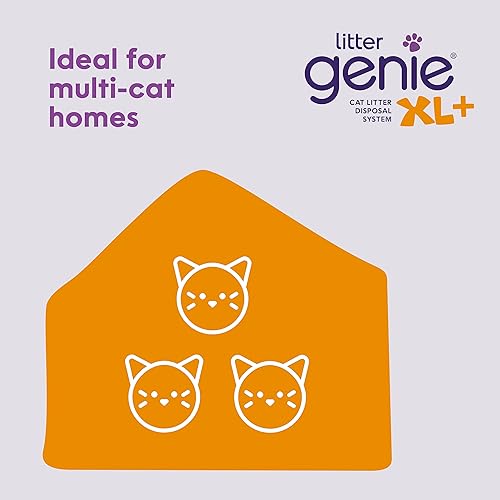 Miniatura 5 de Litter Genie XL+ Pail  Sistema de eliminación de desechos de arena para gatos para control de olores  Incluye 1 bolsa de repuesto jumbo