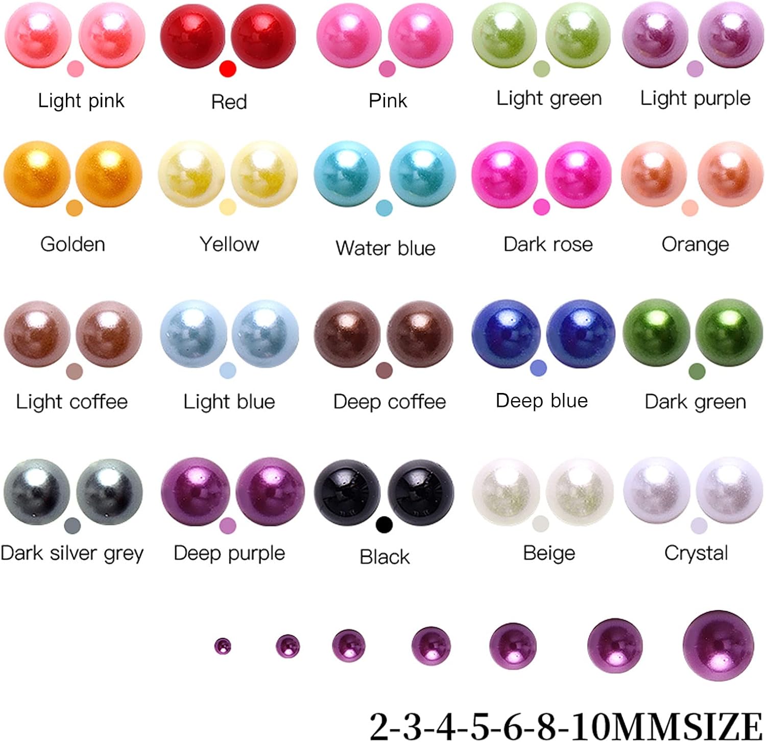 5600PCS Half Round Pearls Flatback Imitation Pearls for Crafts,7 Sizes for DIY Nails Art Crafting,Jewelry Making, Shoes,Cup,Phone Decoration (Deep Purple) - Image 7