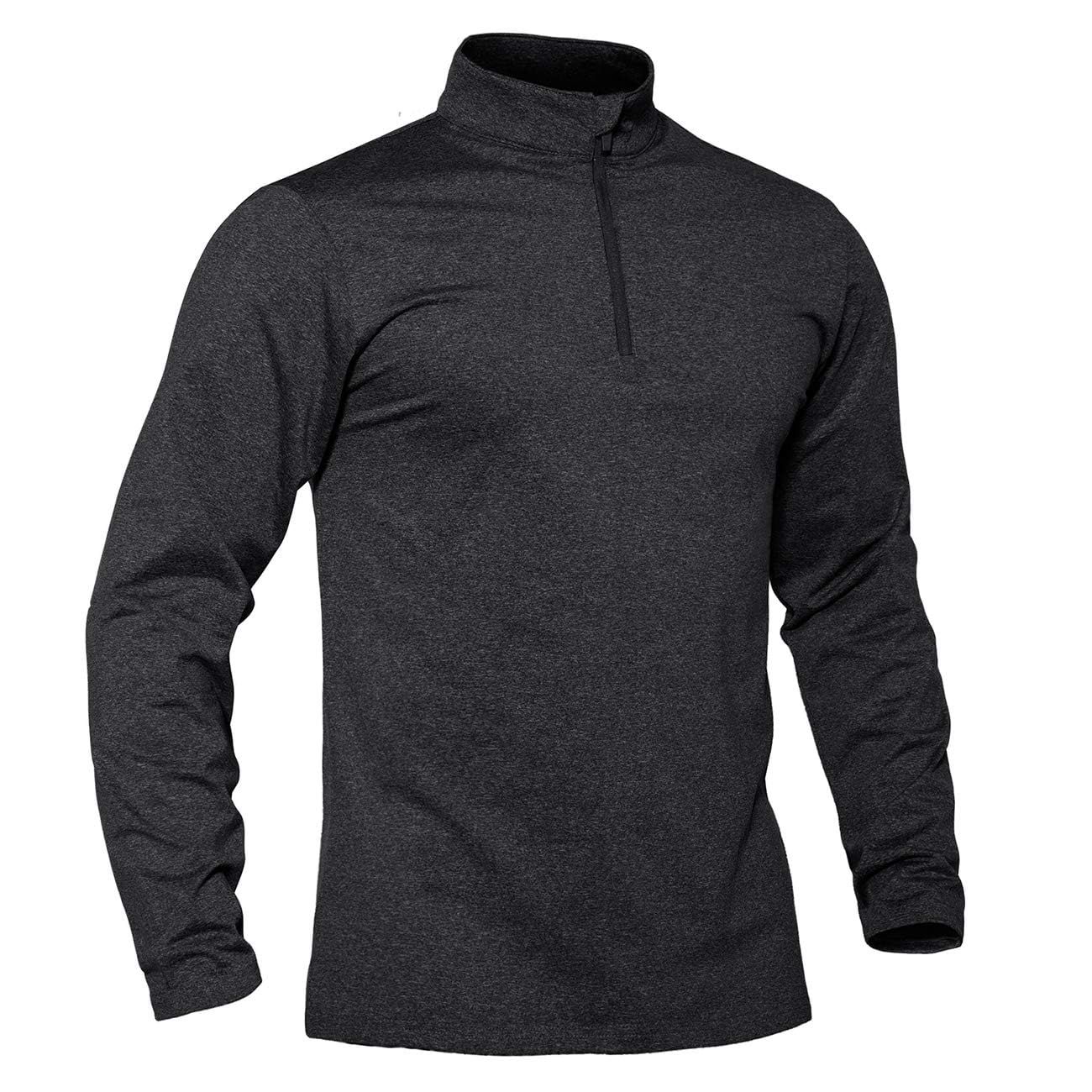 TACVASEN Pullover Herren Langarmshirt Half Zip Fleece Winterpullover Warm Atmungsaktiv Sport Sweatshirt mit Stehkargen