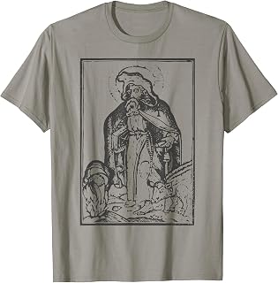 St Anthony Great Abbot Monk Catholic Saints Skin Vintage T-Shirt