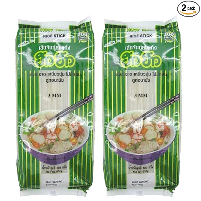 How How 3MM Rice Stick Noodles, 17.64 oz / 500g, 2 Pack