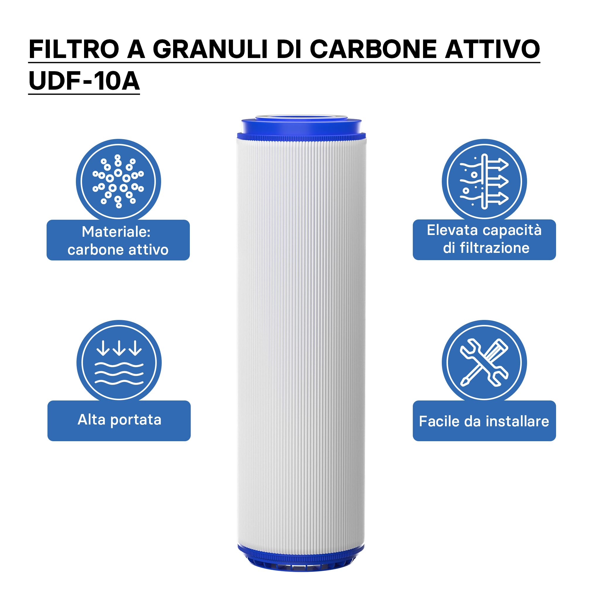 Set 4 Cartucce Carbone Attivo CTO 5 Micron per Osmosi Inversa: Qualità