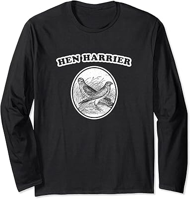 Retro Hen Harrier: Vintage Bird of Prey Long Sleeve T-Shirt