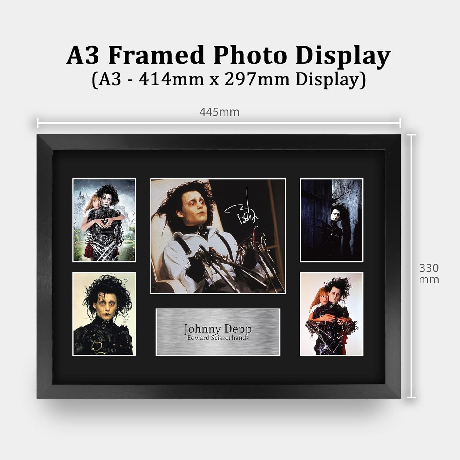 HWC Trading Johnny Depp Edward Scissorhands 16 x 12 inch (A3) Printed Gifts Signed Autograph Picture Display for Movie Memorabilia Fans - 16" x 12" Framed - Image 2