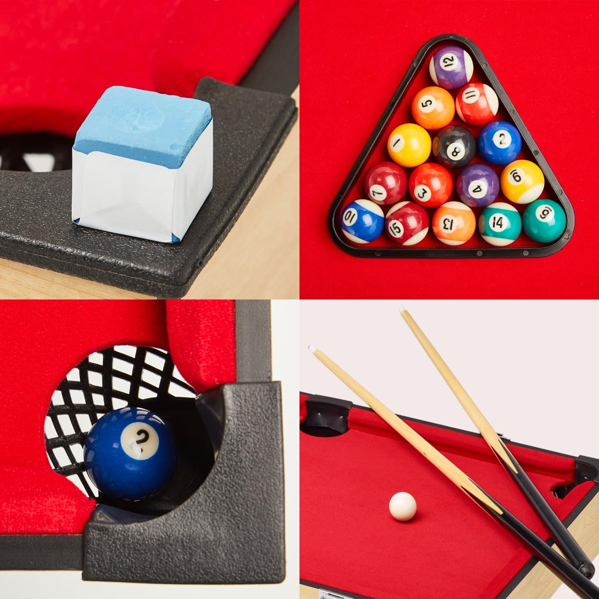 Kangui Table Multi Jeux 4 en 1 - Babyfoot Barres télescopiques - Billard - Ping Pong - Hockey