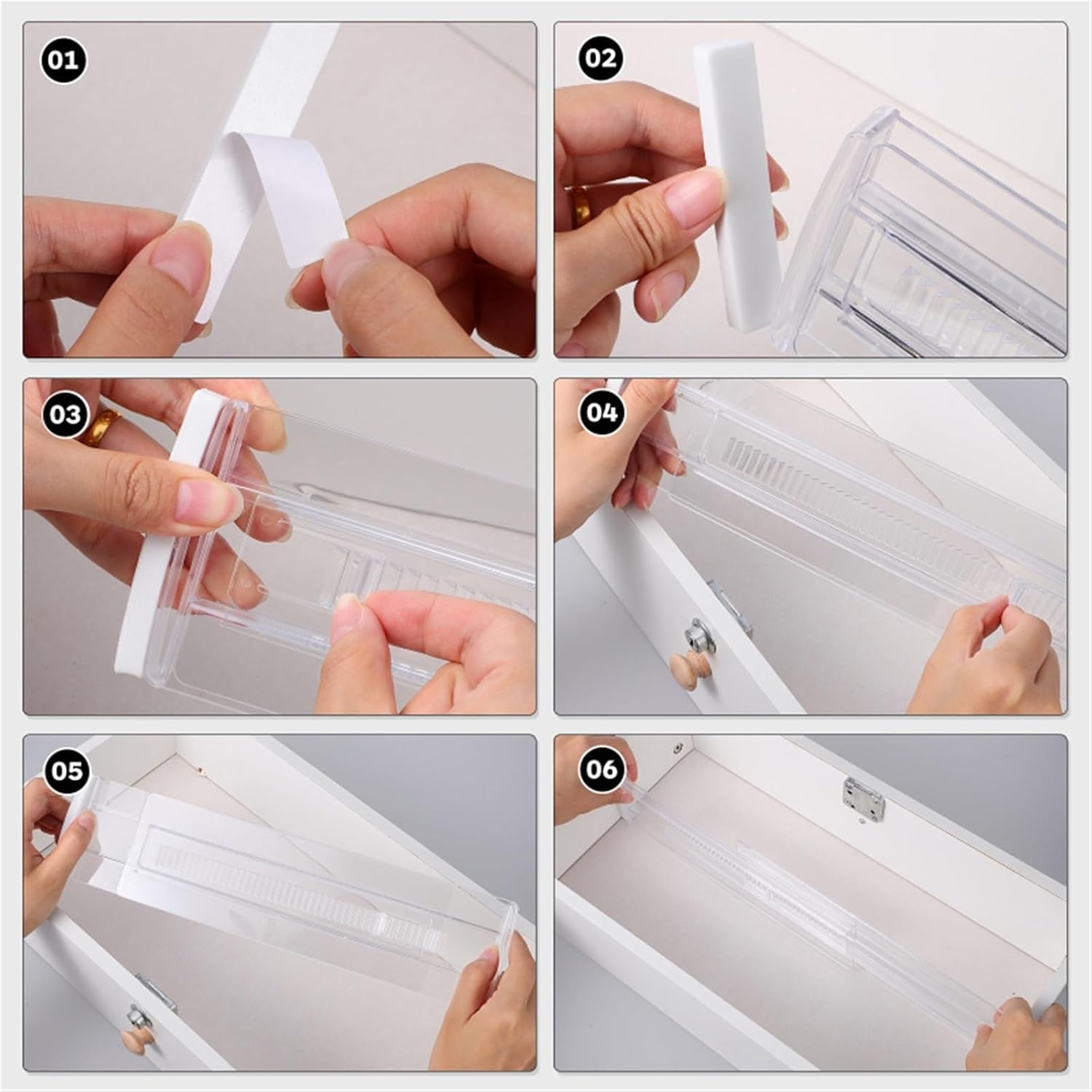6 Pcs Clear Drawer Dividers Adjustable Organizer Dresser For Clothes Utensils Cutlery For Clothes