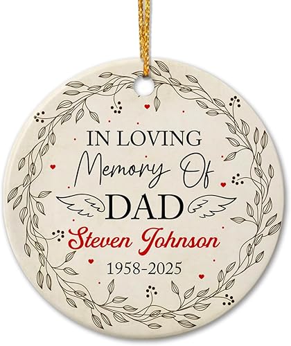 Vista 27 de Adorno de cerámica con cardenal personalizado en memoria amorosa, los seres queridos pueden dejar este mundo pero nunca dejan nuestros corazones