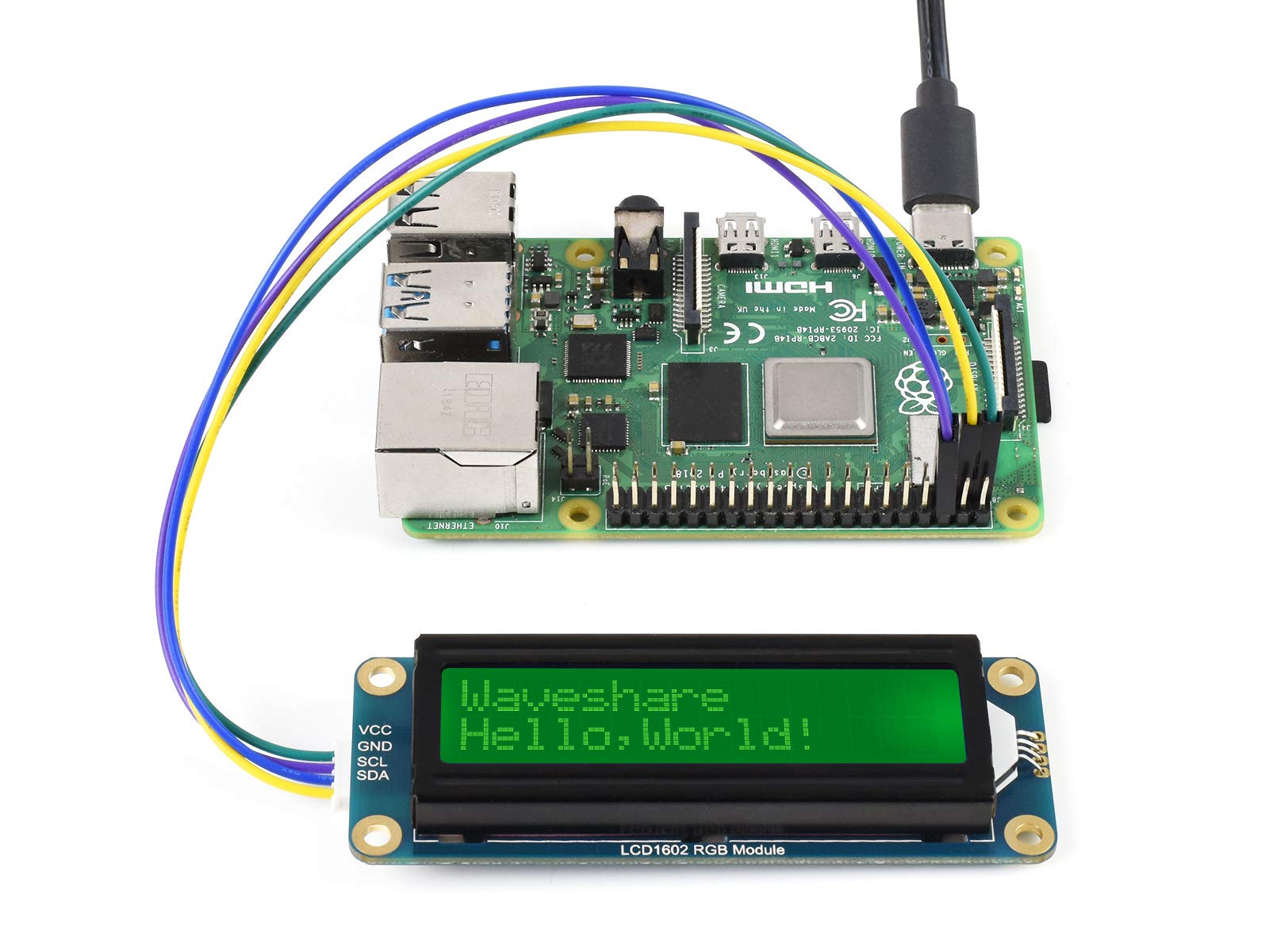 1602 Display LCD Modulo 16x2 Caratteri Modulo LCD Retroilluminato RGB 16M Colori, Compatibile 3.3V/5V, Bus I2C, per Raspberry Pi/Pi Pico, Jetson Nano, Arduino