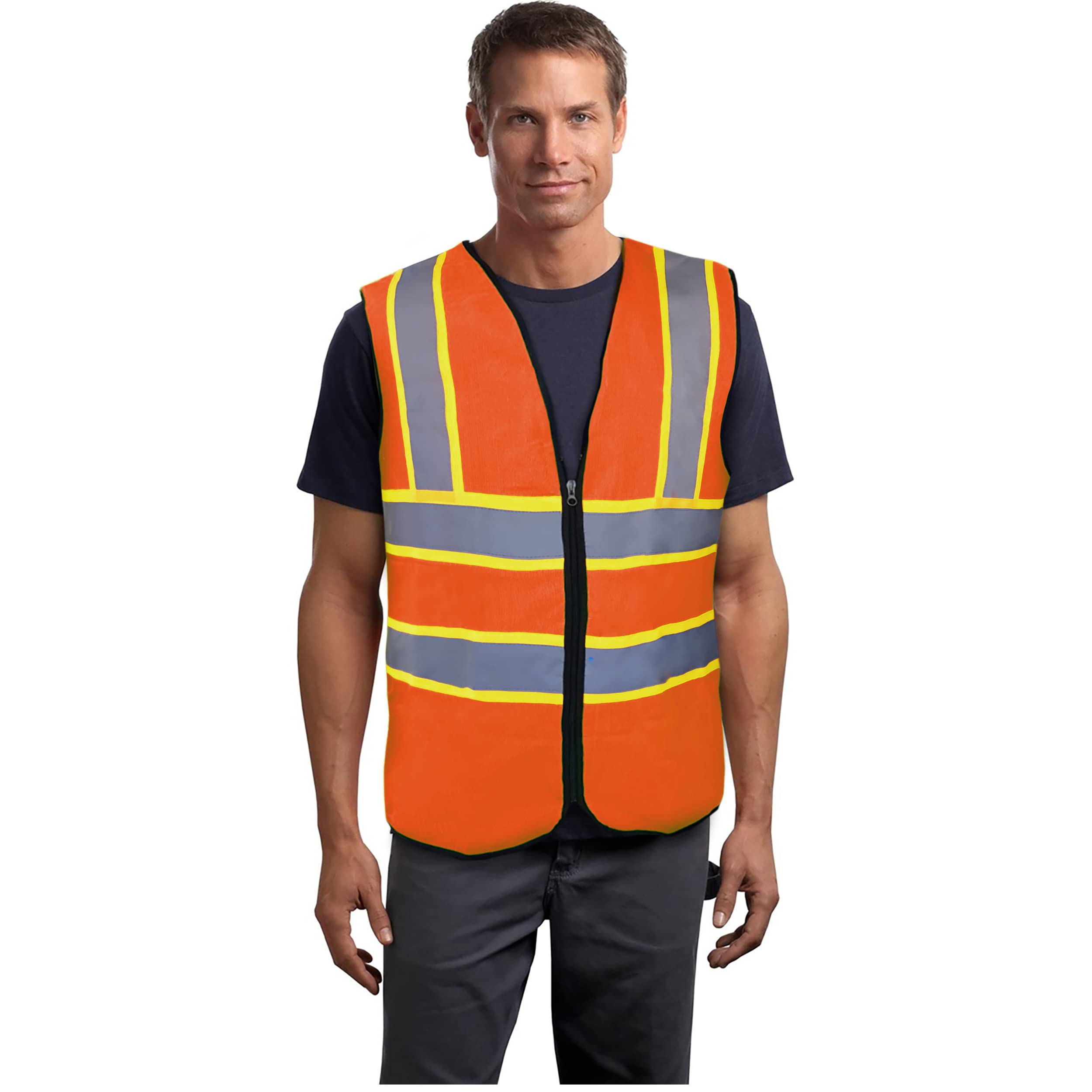 VRITRAZ High Visibility Safety Vest, Reflective Neon Waistcoat for Running, Cycling and Sports with 2 Inch Reflective Strips (Orange) (B0B3S11CWW) Amazon Price History, Amazon Price Tracker