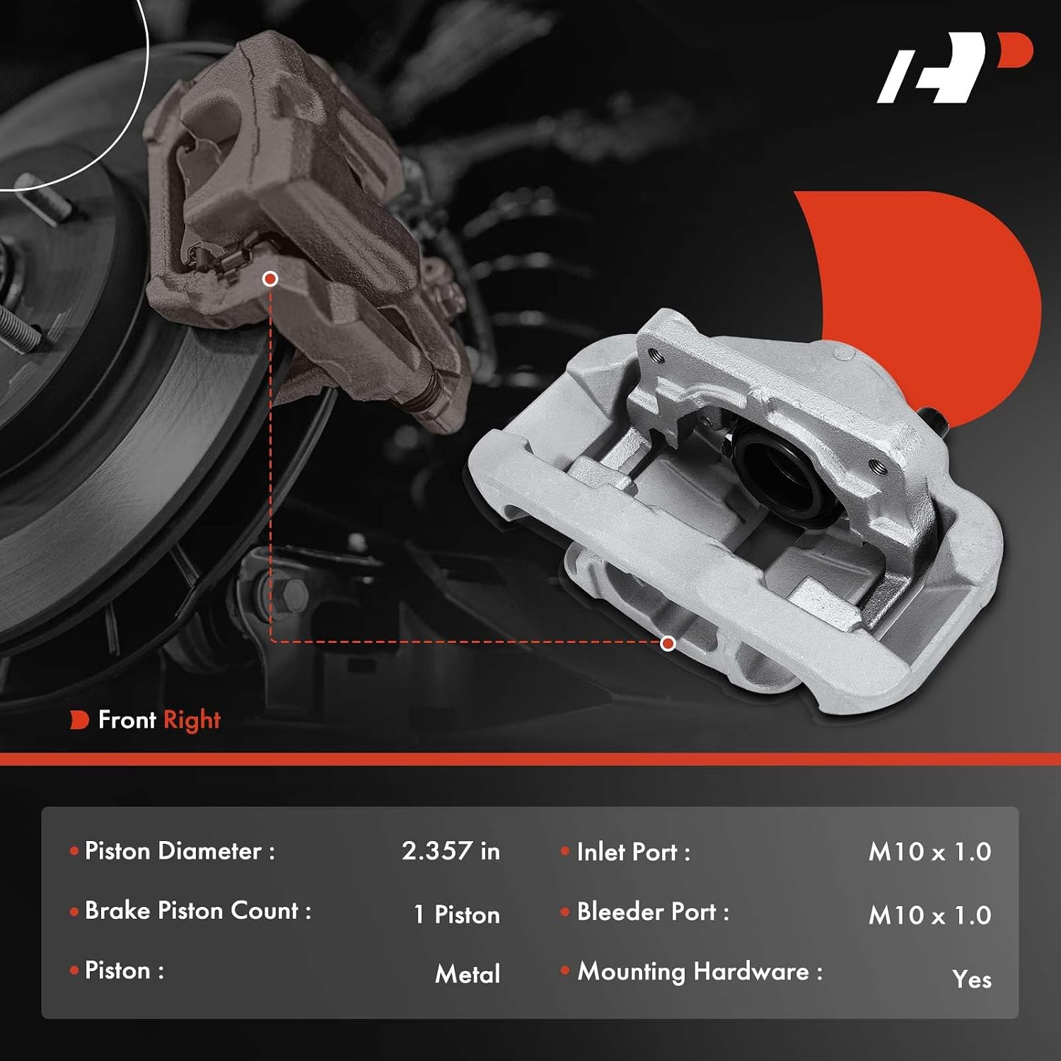 A-Premium Front Right Passenger Disc Brake Caliper with Bracket | Compatible with BMW Models - 535i, 535i GT, 545i, 550i, 645Ci, 650i, 745i, 745Li, 750i, 750Li, 760i, 760Li