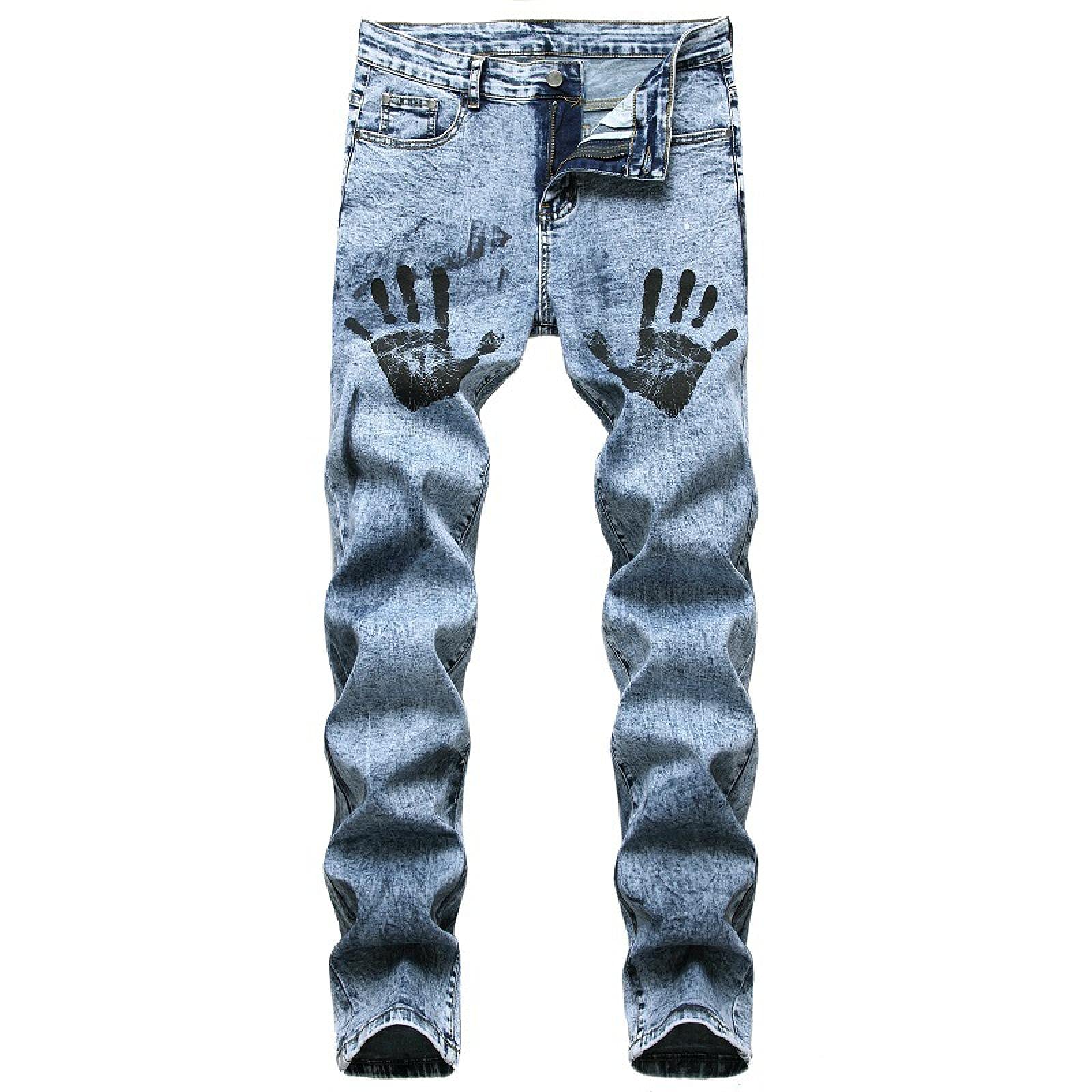 WQZYY&ASDCD Jeans Pantalon Denim Jeans Hohe Qualität Für Herren Solide Hip Hop Punk Streetwear