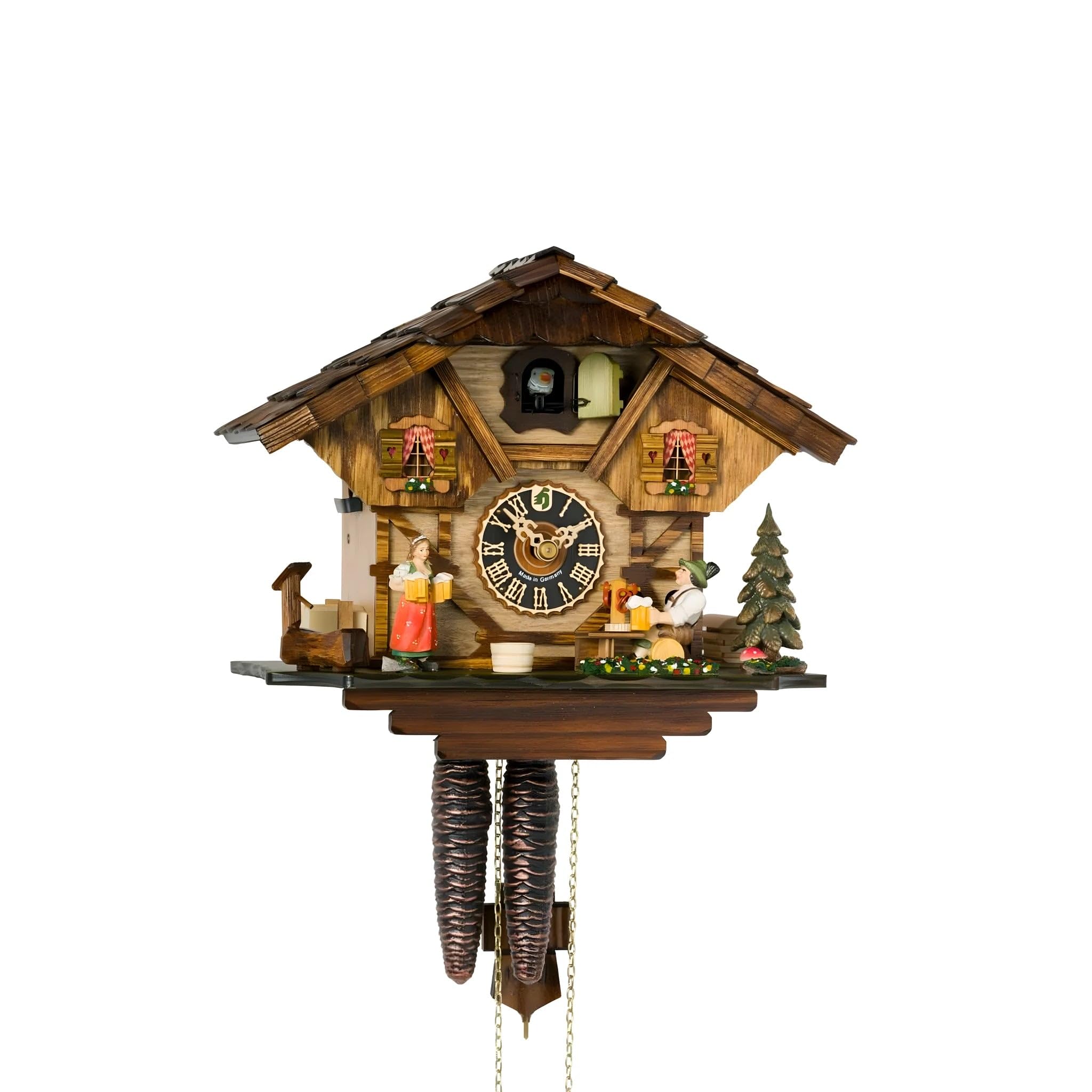 Dolfi | Cuckoo Clock with Woodland Animals | Hand Painted in Val Gardena | Religious Article