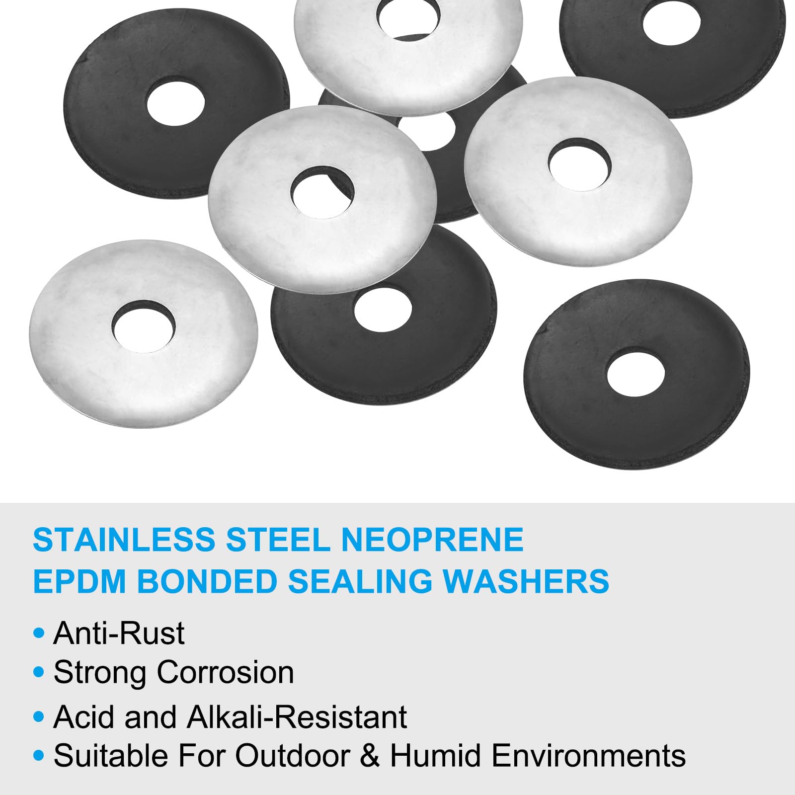 PATIKIL 304 Stainless Steel EPDM Bonded Sealing Washers - Image 3