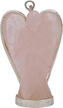 Harmonize Alloy Reiki Healing Crystal Angel Pendant Rose Quartz Spiritual Gift Locket