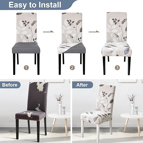 Vista 14 de Eco-Ancheng Funda para silla de comedor, funda extraíble para protección de banco, asiento y silla, sala de estar y cocina A1