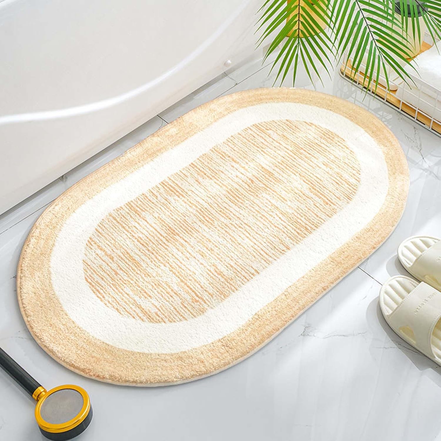 Amazon.com: XIYIASUN Soft Short Pile Cotton Oval Bath Rugs,Super ...