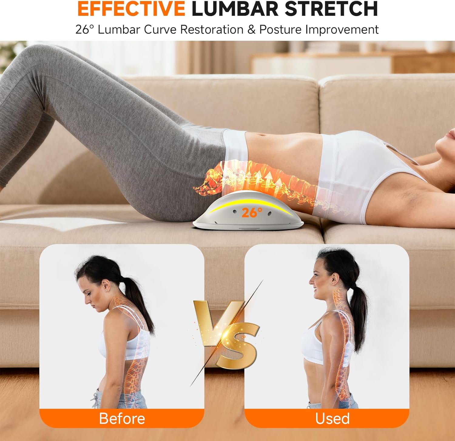 Electric Lumbar and Back Traction Device with Airbag Traction, Vibration Massage & Thermal Compress with Auto Mode | Back Pain Relief for Home Use, Ideal Gift - Image 2