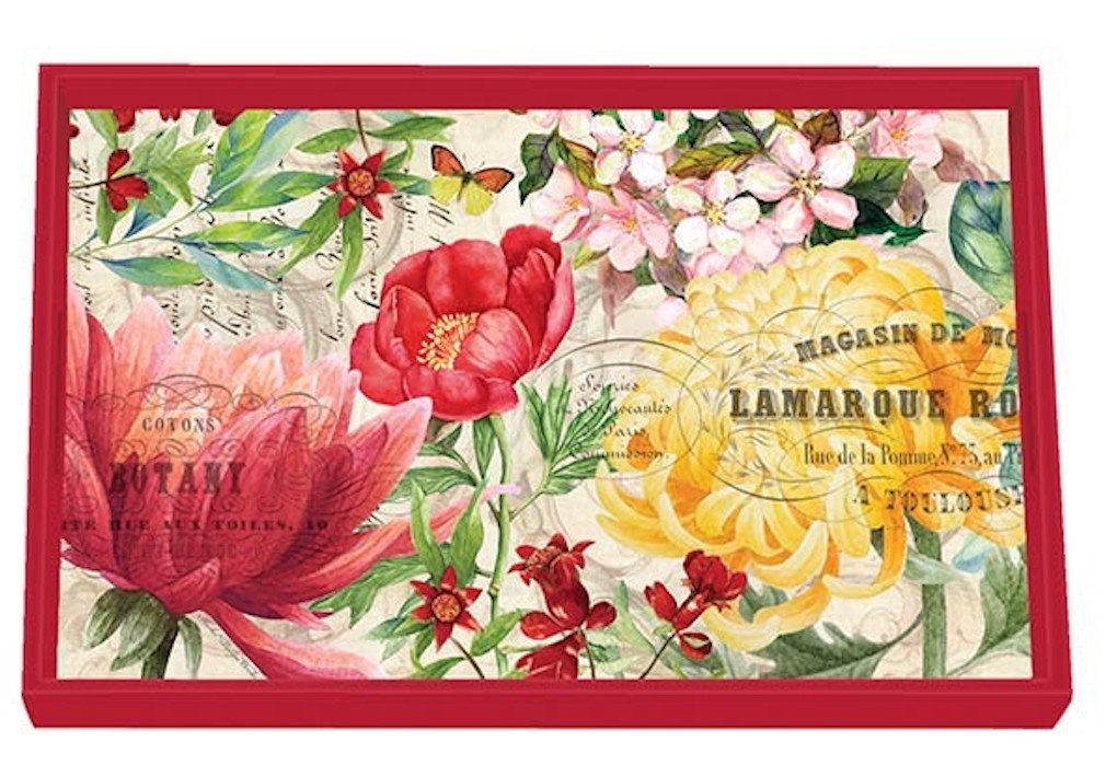 Michel Design Works Wooden Decorative Vanity Tray, 12.25 x 7.75-Inch, Morning Blossoms