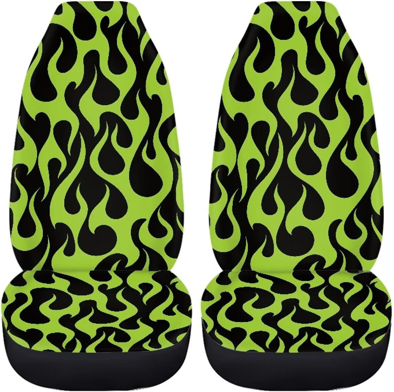 Green Fire Automotive Seat Covers for Front and Back Seat Car Interior Accessories Universal Front and Rear Car Seat Cushion Cover Easy to Install Clean