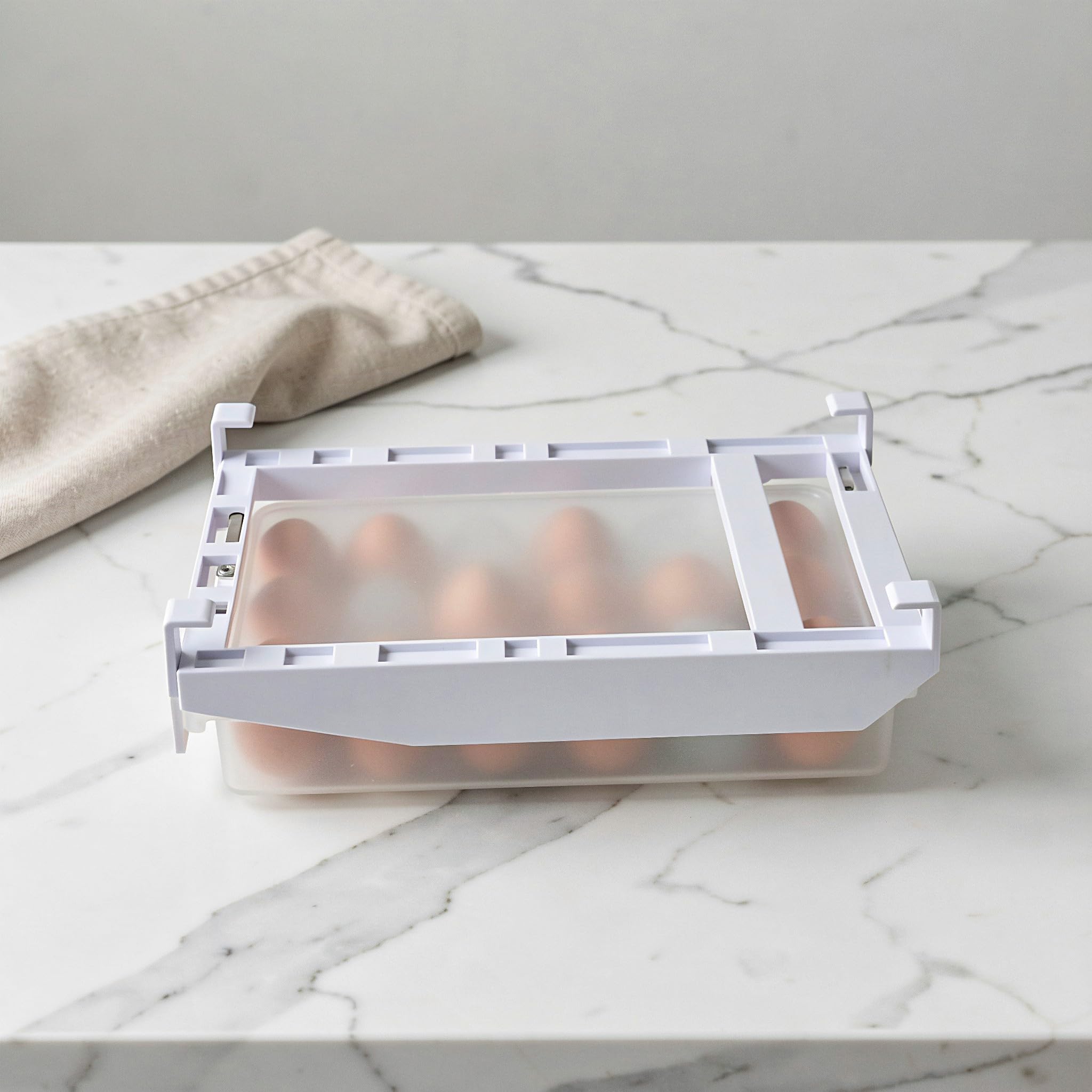 Veemoon Lot de 2 plateaux à œufs à placer sous une étagère, 12