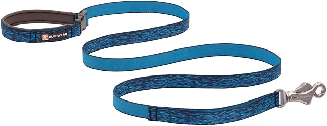 RUFFWEAR Flat Out Leash, Versatile Dog Lead for Walking, Running and Hiking, Hand Held or Waist Worn, 6 ft (1.8 m) Long, Oceanic Distortion