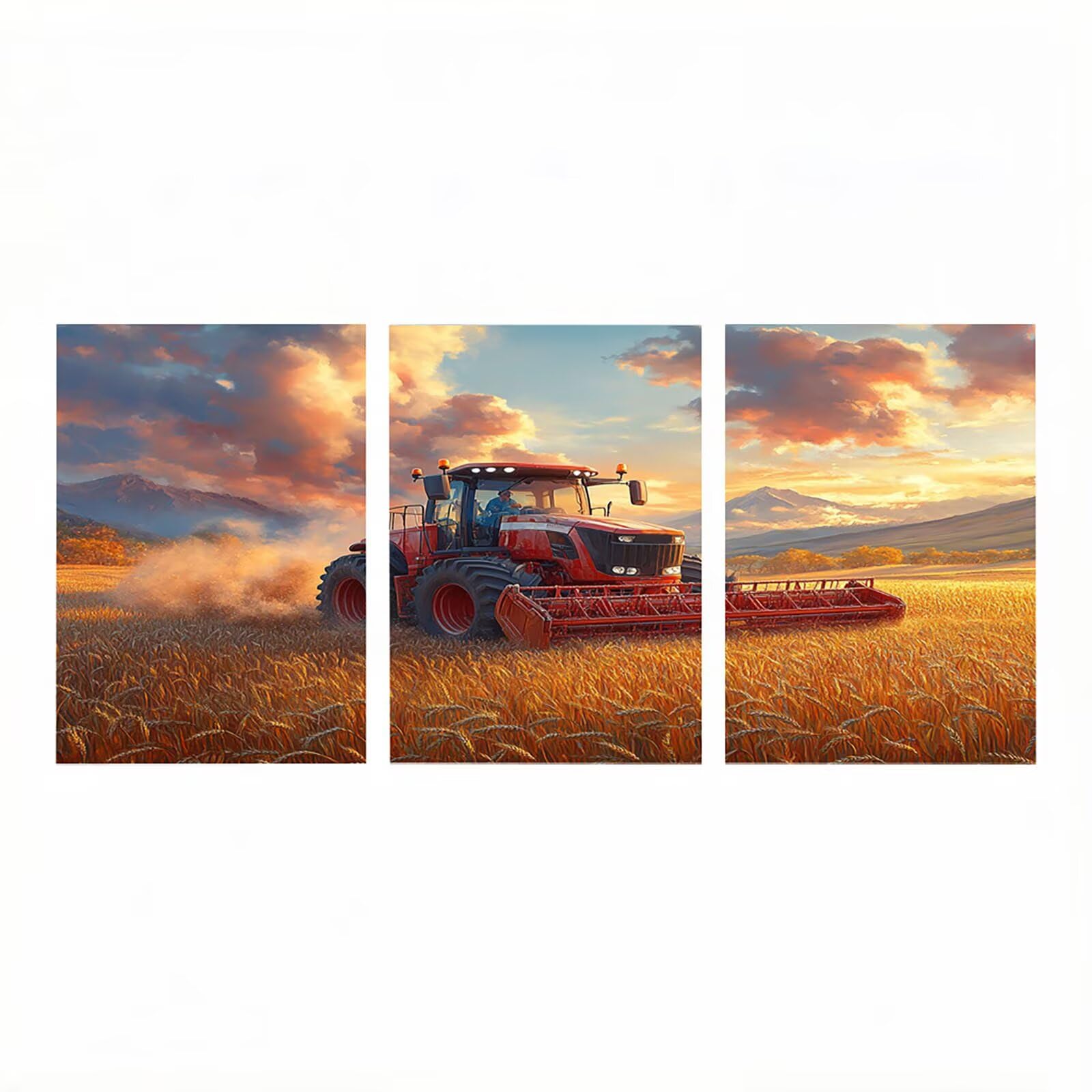 3 opakowania Luminescencja Malowanie Numery dla dorosłych Pole pszenicy Zestaw do aktywności manualnej dla dorosłych z rozpalonym pędzlem akrylowym i płótnem 45 x 35 cm*3 kolorowanki według numeru