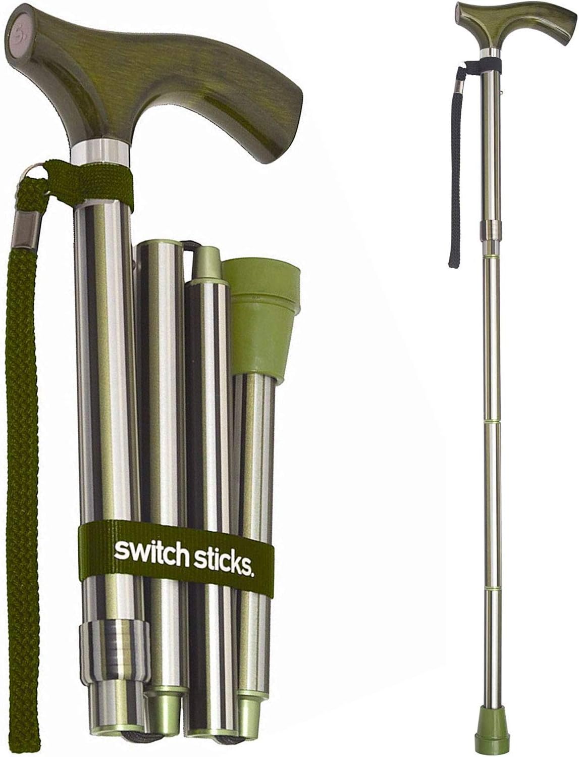 Switch Sticks Walking Cane for Men or Women, Foldable and Adjustable from 32-37 inches