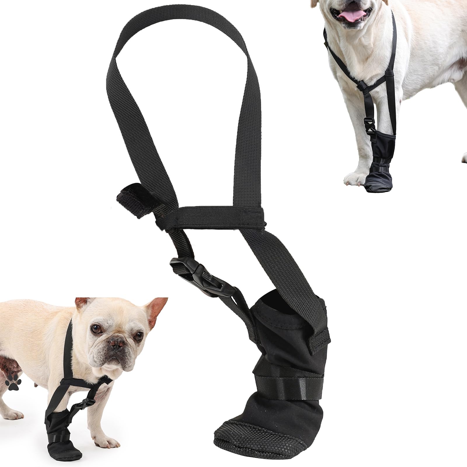 ETIAL Dog Recovery Boot, Windproof Dog Bootie with Adjustable Neck Strap, Anti Slip Dog Shoe to Prevent Licking Paws, Breathable Dog Paw Protector for