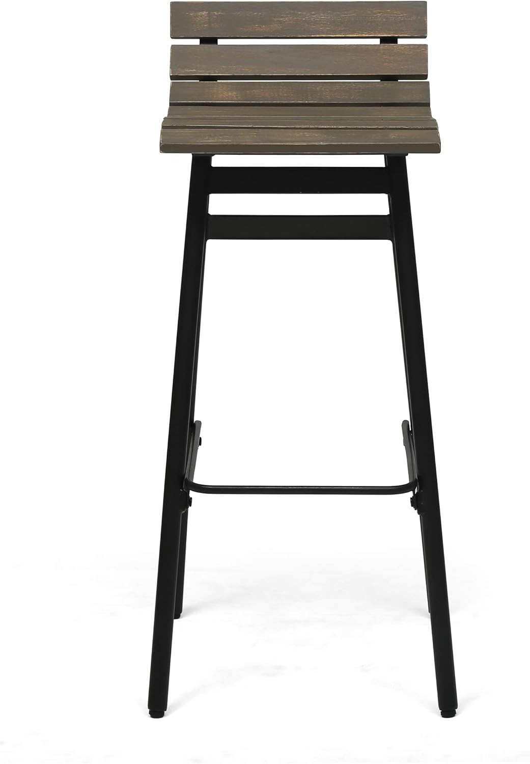 Christopher Knight Home Camron 35" Wooden Barstool (Set of 2), Gray and Black Finish