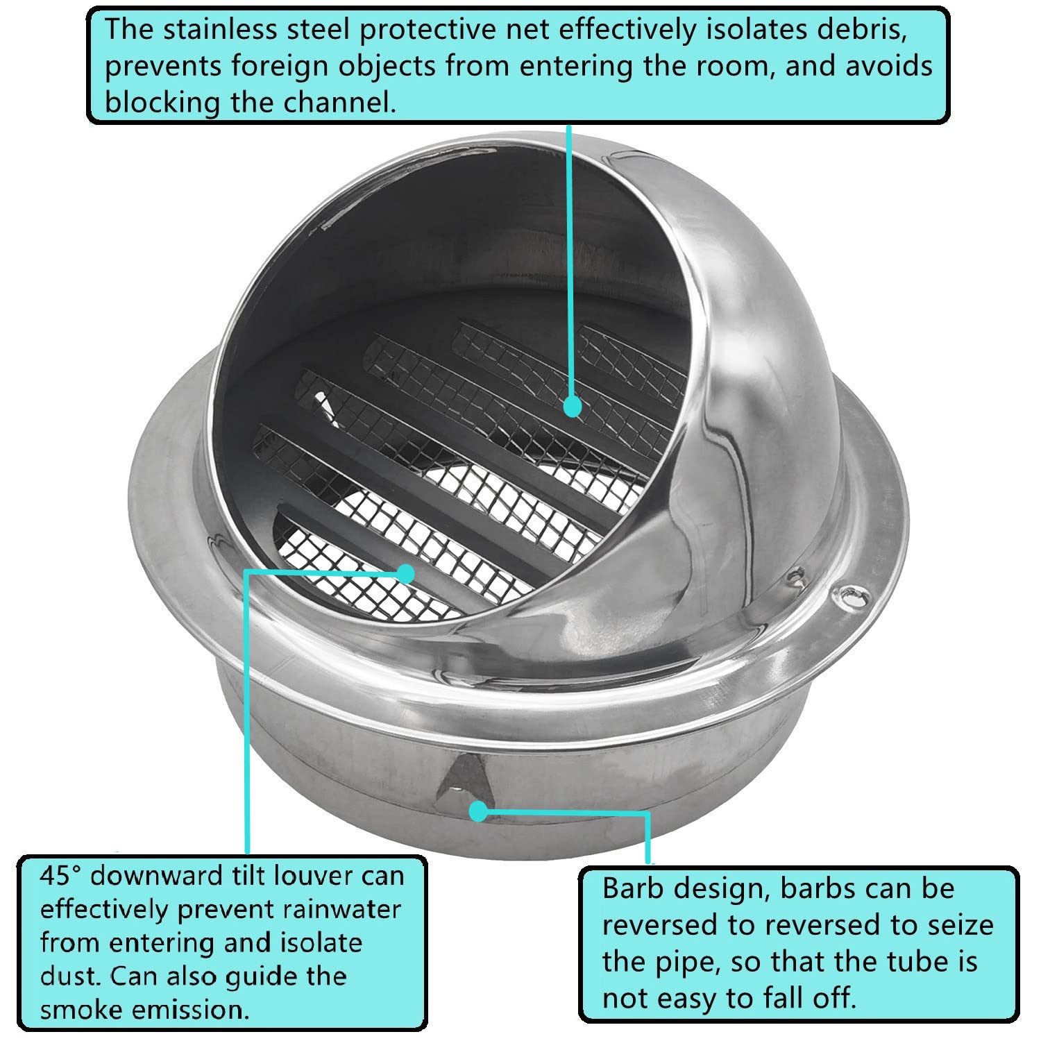 Grille D'aération Ronde, Grille De Protection Contre Les Intempéries En