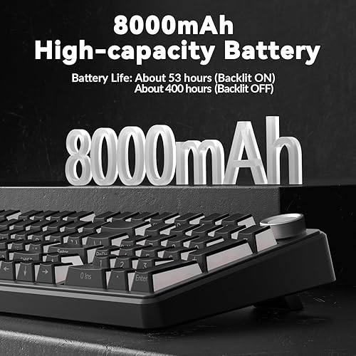 Miniatura 9 de AULA F99 Pro Wireless Mechanical Keyboard-Silent Version,BT5.0/2.4GHz/USB-C Hot Swappable Custom Keyboard,Gasket Structure,Pre-lubed Linear Switches