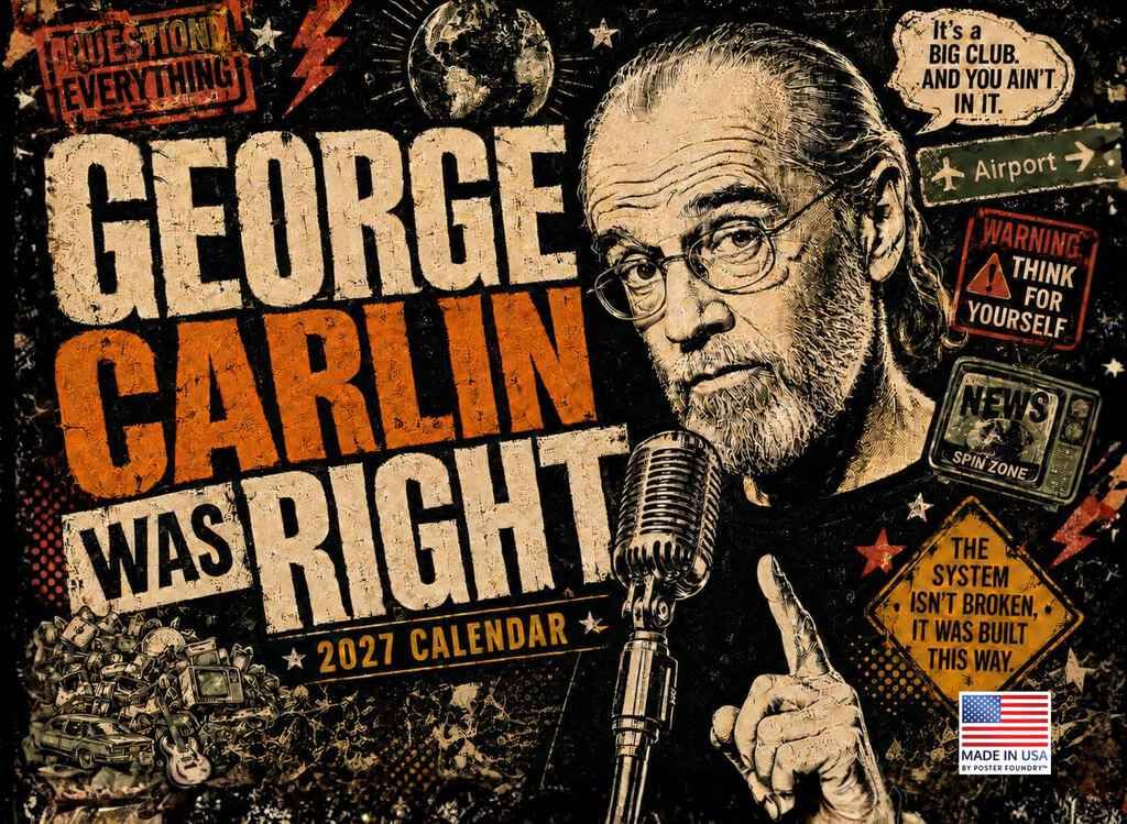 George Carlin Calendar 2027 Monthly Wall Calender 12 Month — image 1