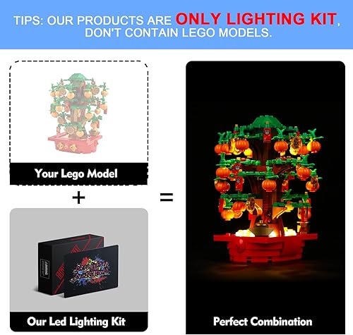 Miniatura 6 de VONADO Kit de luz LED para Lego Money Tree 40648 sin modelo kit de iluminación Buliding compatible con Lego 40648 kit de luz creativo DIY