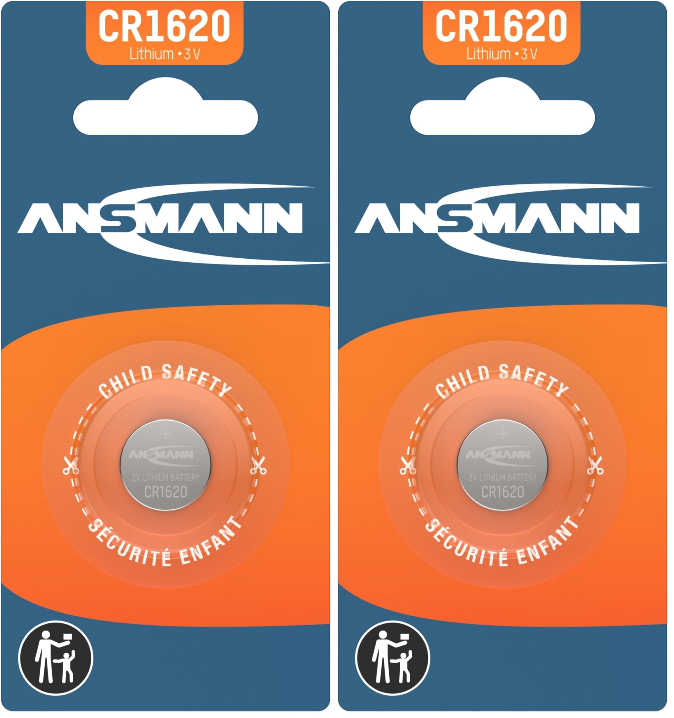 ANSMANN 5020072 Knofpzelle Batterie Lithium CR 1620-3V (Packung mit 2)