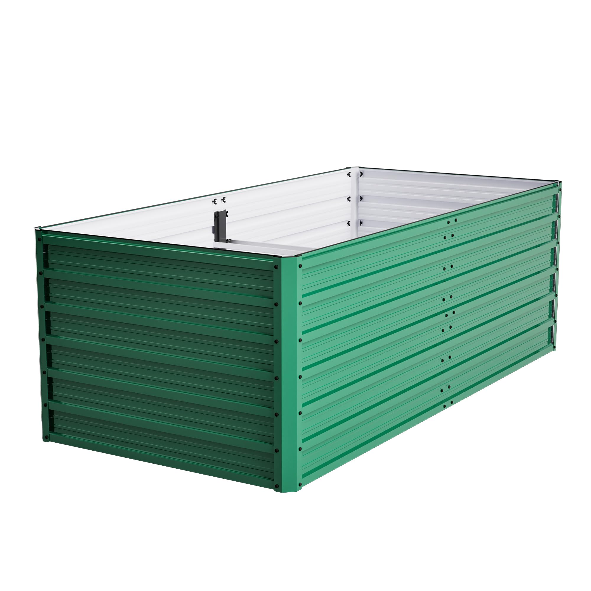 Gecheer Hochbeet Metall 190x90x64cm, Großes Pflanzbeet mit Offenem Boden, Wetter- & Rostbeständig Rechteckiges Gemüsebeet für Gemüse Blumen Terrasse Garten, Grün