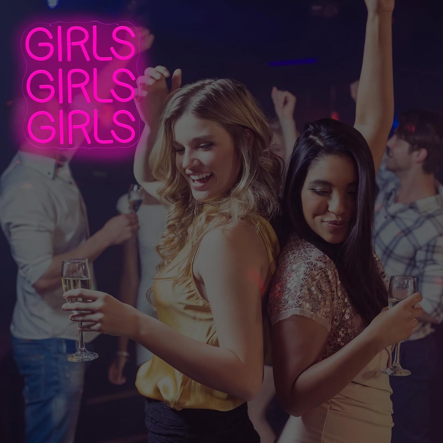 Pink Girls Neon Sign,LED Neon Lights Sign with Dimmer for Beer Bar Home Art Pub Cafe Recreation Room Man Cave Wall Sign Decor Valentine Gifts for Her