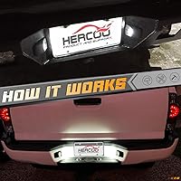 Vista 5 de HERCOO Lámpara para Placa de Vehículo LED Lente Blanca Focos Negros Compatible con Camioneta 2005-2015 Tacoma 2002-2013 Tundra, Carcasa Trasera