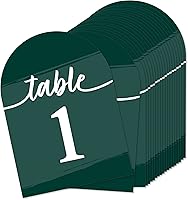 Vista 10 de Big Dot of Happiness Tarjetas de números de mesa verde salvia, tarjetas de doble cara de 5 x 7 pulgadas, tarjetas de recepción de boda, fiesta