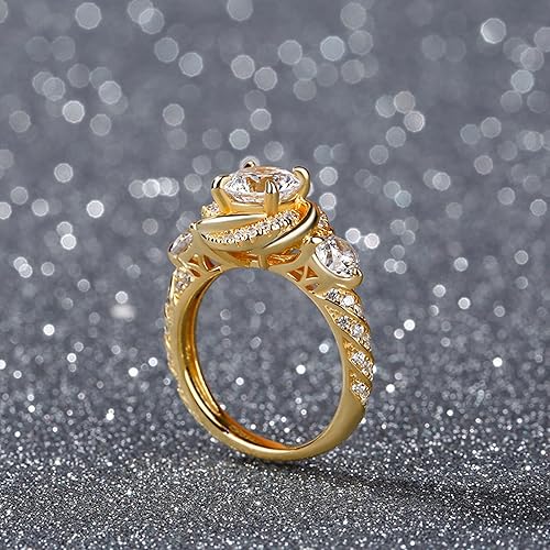 Vista 6 de Jeulia Anillos de boda para mujer, de plata de ley, promesa, banda de eternidad, corte princesa, circonita cúbica, boda, compromiso, aniversario